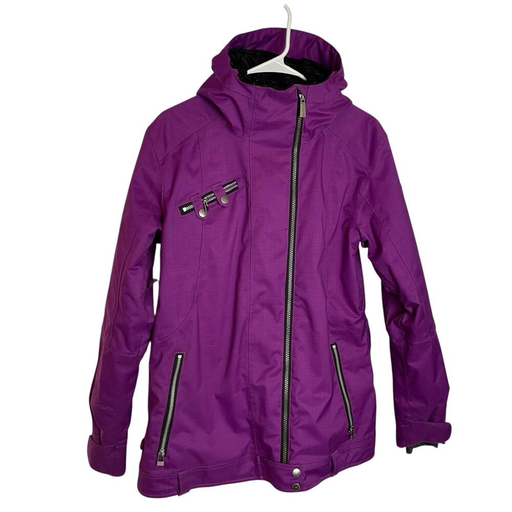 Ride Snowboards Womens Cappel Ski Snowboard‎ Jacket M Purple Hooded Winter Parka